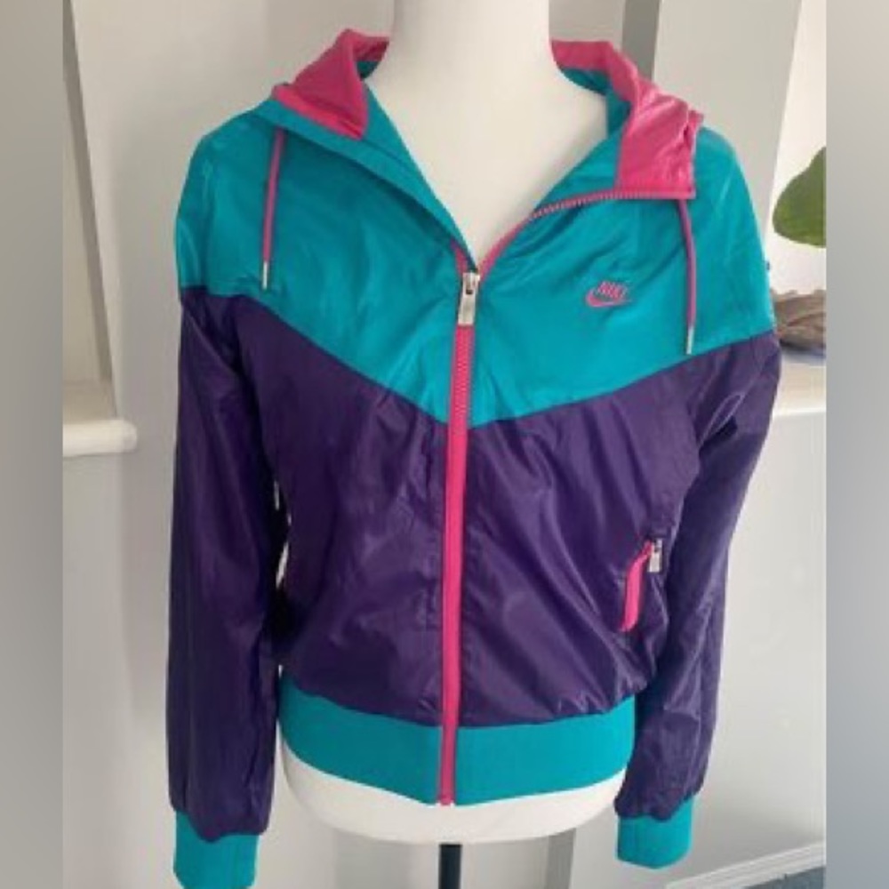 Vintage Nike Zip Up Jacket Neon Sz Med (fits like a small please read)
